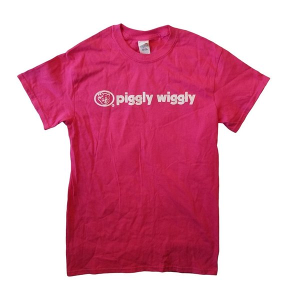 Piggly Wiggly Shirt Unisex Size Small Pig Pink Green Grocery Store Tennessee - Picture 2 of 10